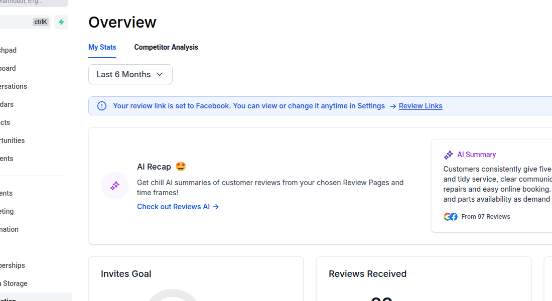 Automated Google review collection and management system